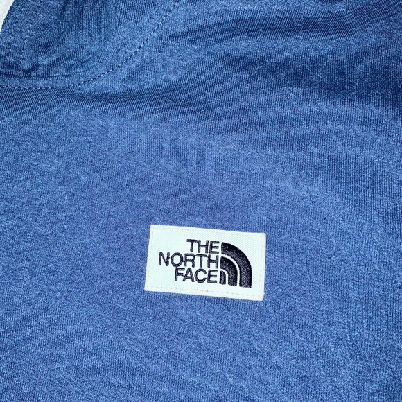 The North Face Mens Medium Heritage Patch Pullover Hoodie Sweatshirt Blue - Picture 2 of 7